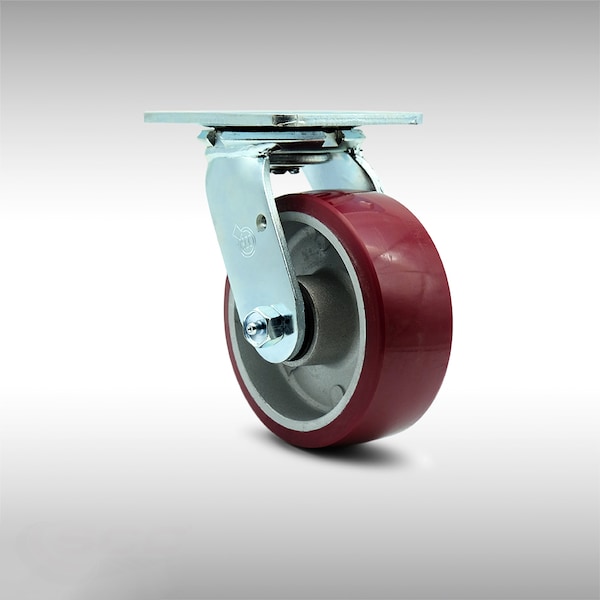 5 Inch Stainless Steel Poly on Aluminum Wheel Swivel Caster with Ball Bearing